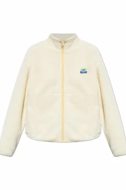 American Vintage cream Furry sweatshirt with logo patch