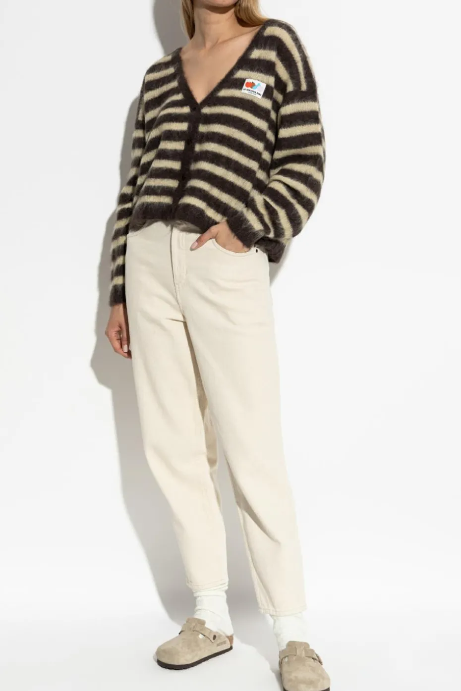 American Vintage cream High-waisted jeans