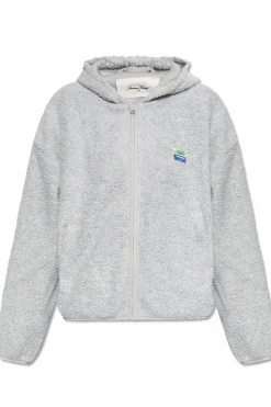 American Vintage GREY Furry sweatshirt with logo patch
