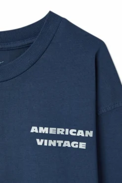 American Vintage Kids NAVY BLUE T-shirt with logo