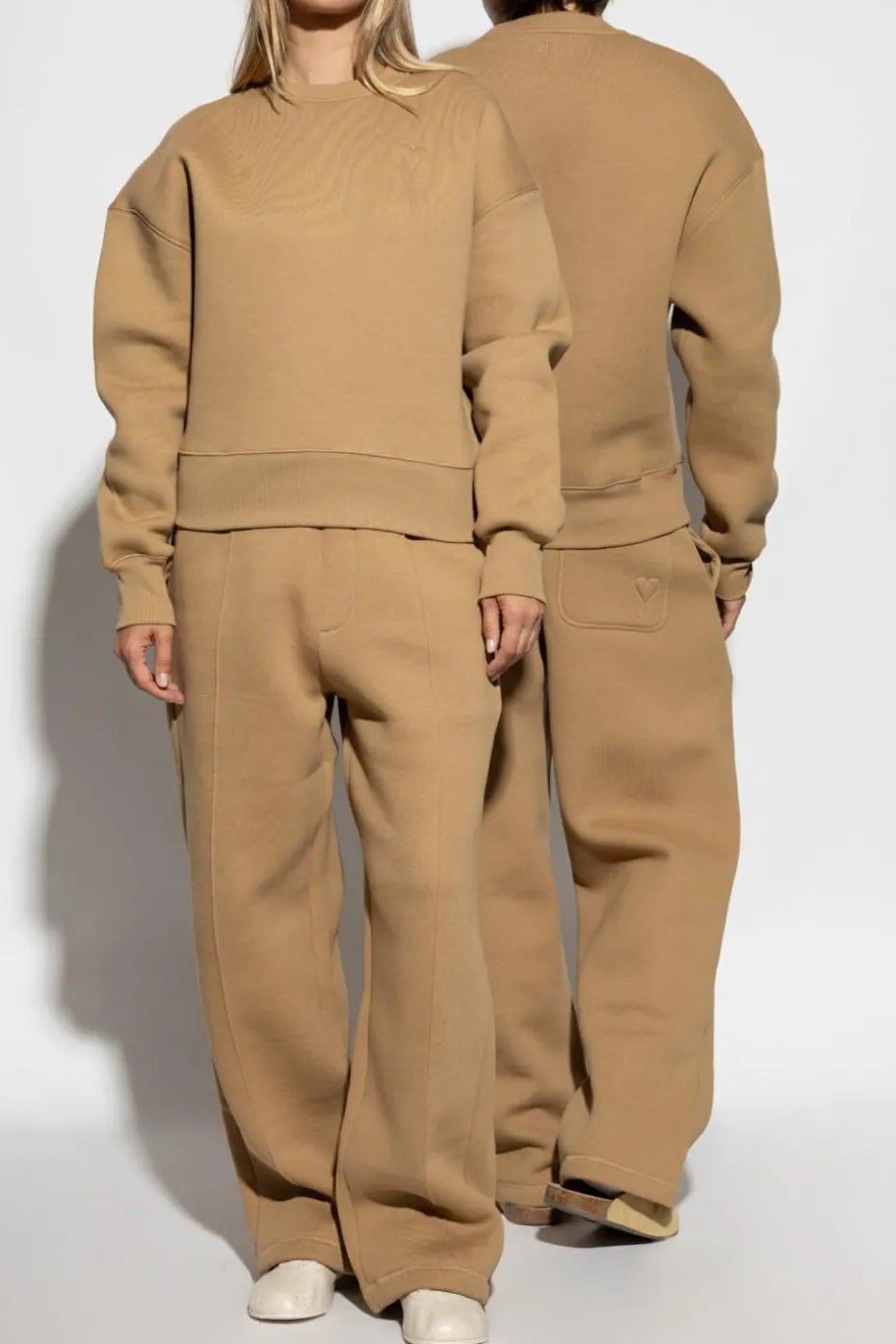 Ami Alexandre Mattiussi beige Sweatpants with stitching
