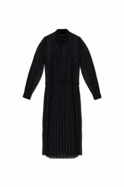 Ami Alexandre Mattiussi BLACK Dress with pleated finish