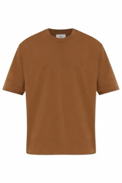 Ami Alexandre Mattiussi BROWN T-shirt with logo