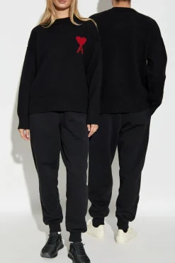 Ami Alexandre Mattiussi BLACK Cotton sweatpants