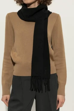 Ami Alexandre Mattiussi BLACK Wool scarf with logo