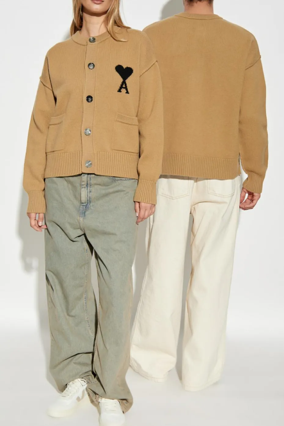 Ami Alexandre Mattiussi beige Wool cardigan