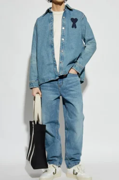 Ami Alexandre Mattiussi BLUE Tapered leg jeans.