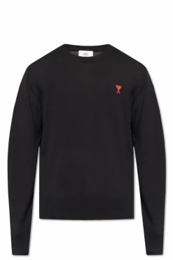 Ami Alexandre Mattiussi BLACK Wool sweater with logo