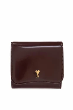 Ami Alexandre Mattiussi BROWN Wallet with logo