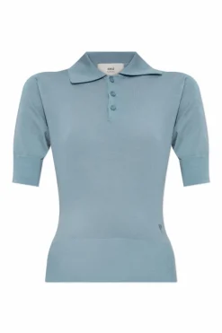 Ami Alexandre Mattiussi BLUE Wool top