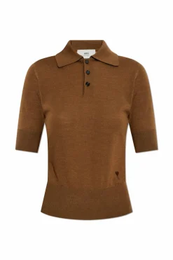 Ami Alexandre Mattiussi BROWN Polo with logo