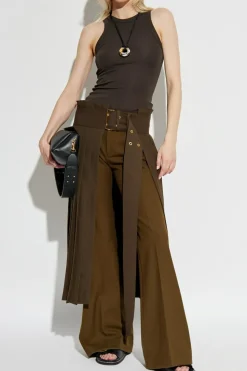 Ami Alexandre Mattiussi BROWN Pleated skirt