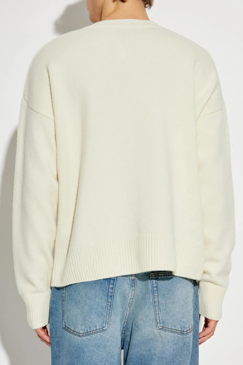 Ami Alexandre Mattiussi cream Sweater with logo