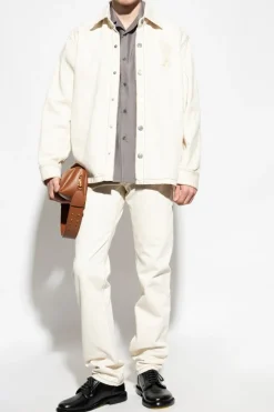 Ami Alexandre Mattiussi cream Pants with logo