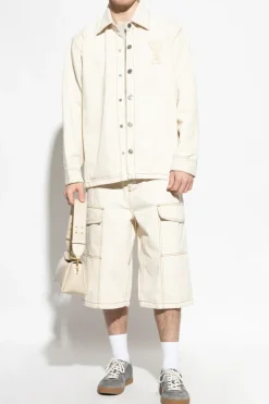 Ami Alexandre Mattiussi cream Logo shorts