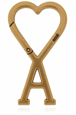 Ami Alexandre Mattiussi GOLD Keychain with logo
