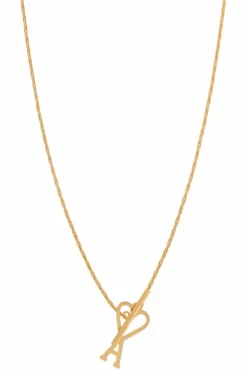 Ami Alexandre Mattiussi GOLD Necklace with Logo Pendant