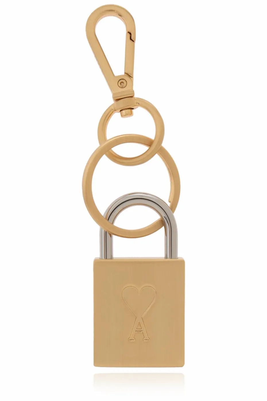 Ami Alexandre Mattiussi GOLD Keychain with logo