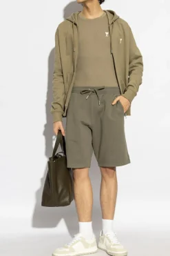 Ami Alexandre Mattiussi GREEN Logo shorts
