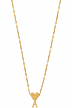 Ami Alexandre Mattiussi GOLD Necklace with logo pendant