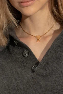 Ami Alexandre Mattiussi GOLD Necklace with logo pendant