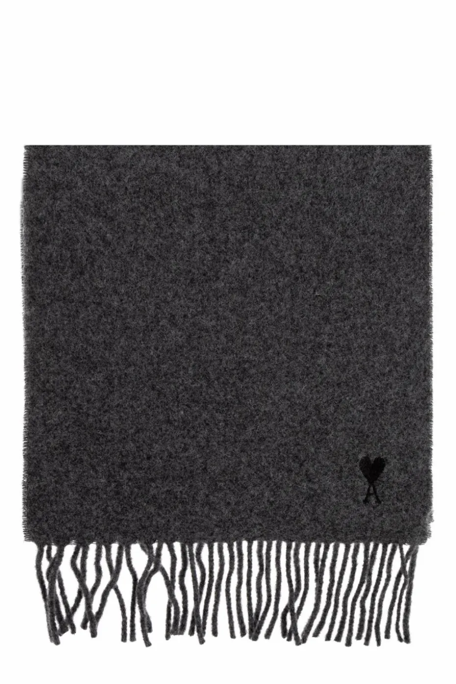 Ami Alexandre Mattiussi GREY Wool scarf with logo