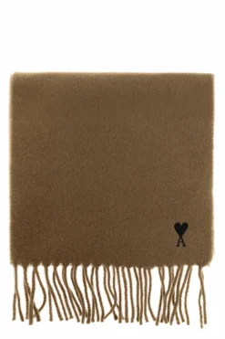 Ami Alexandre Mattiussi GREEN Wool scarf with logo