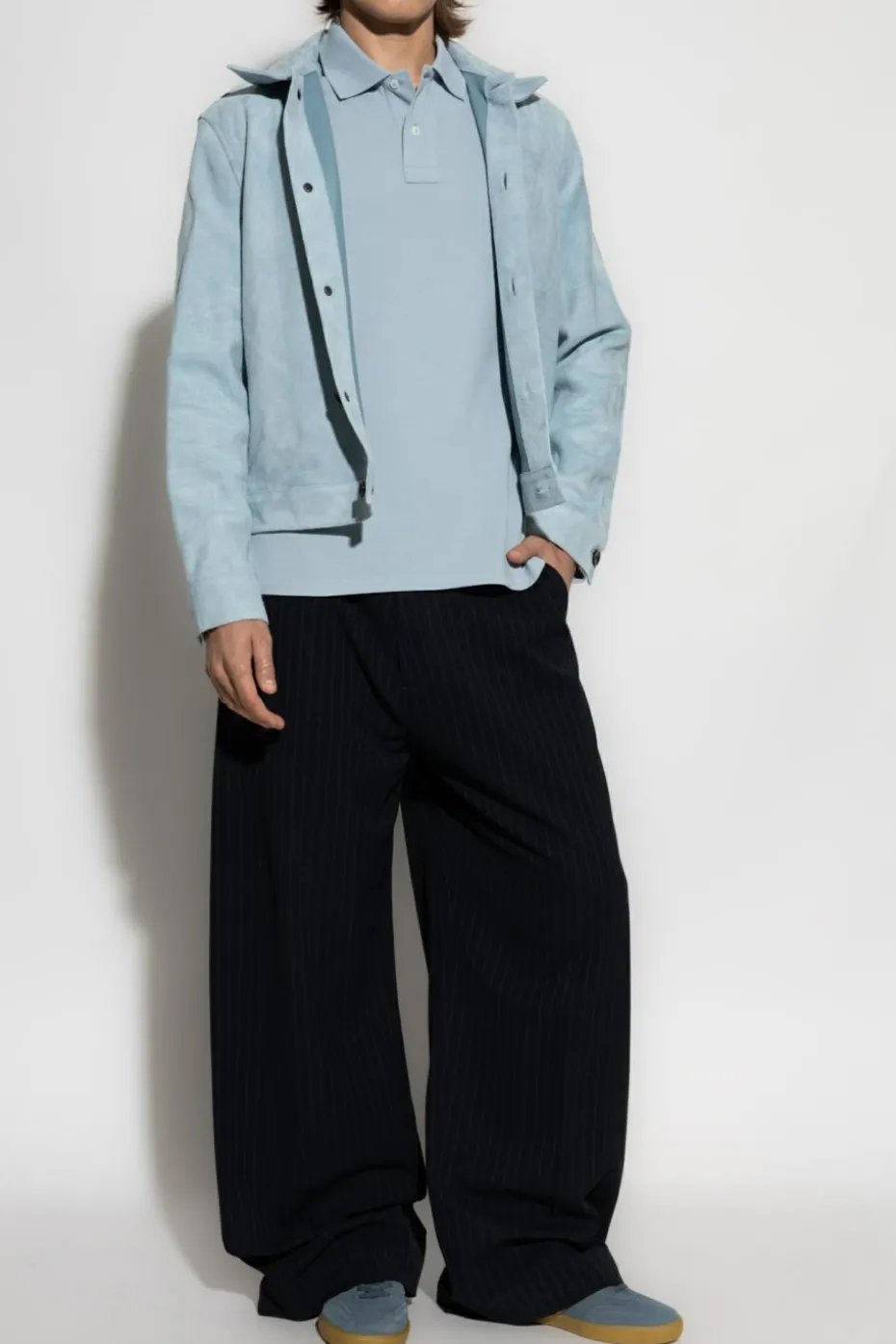 Ami Alexandre Mattiussi light blue Suede jacket