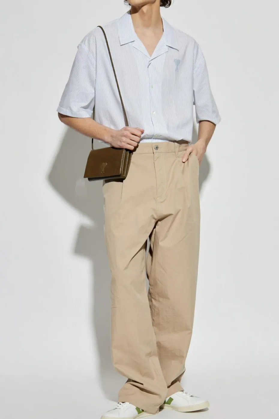 Ami Alexandre Mattiussi light blue Shirt with stripe pattern