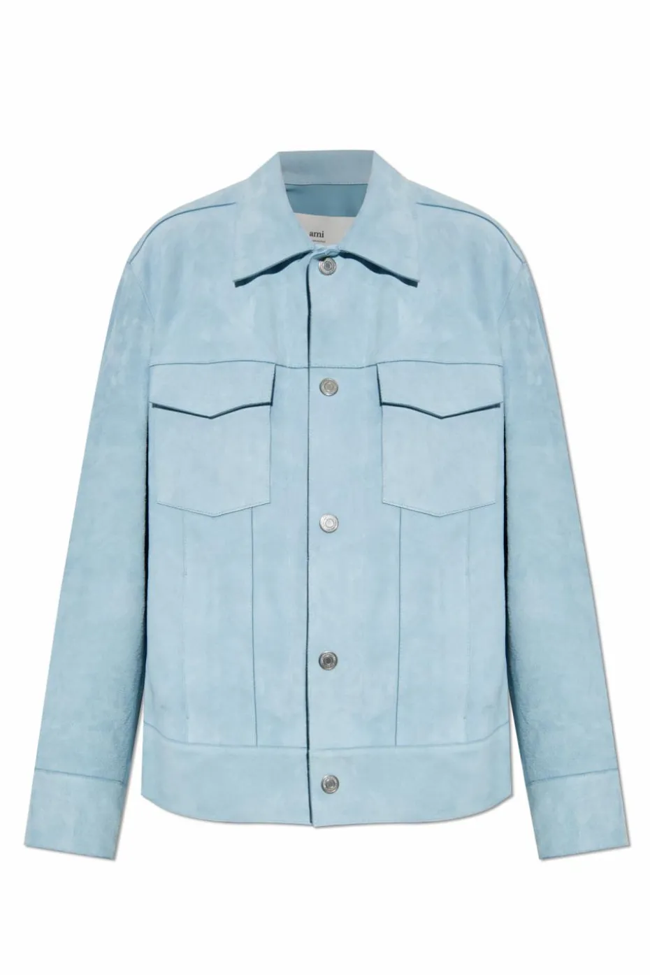 Ami Alexandre Mattiussi light blue Leather jacket