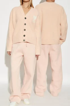 Ami Alexandre Mattiussi PINK Cardigan with logo