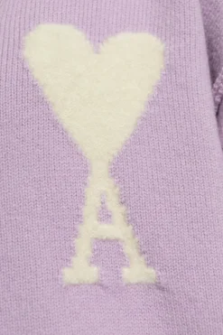 Ami Alexandre Mattiussi PURPLE Cardigan with logo