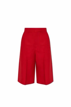 Ami Alexandre Mattiussi RED Wool pleated shorts
