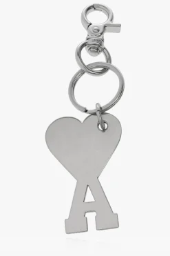 Ami Alexandre Mattiussi SILVER Keyring with logo
