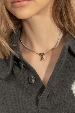 Ami Alexandre Mattiussi SILVER Necklace with logo pendant
