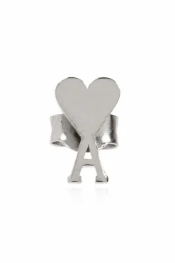 Ami Alexandre Mattiussi SILVER Single earring in the shape of the logo