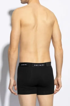 Amiri BLACK Boxer shorts with logo