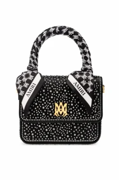 Amiri BLACK Handbag with shimmering crystals
