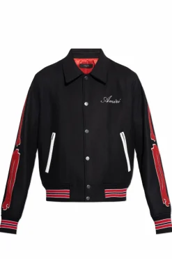 Amiri BLACK Jacket with embroidered logo