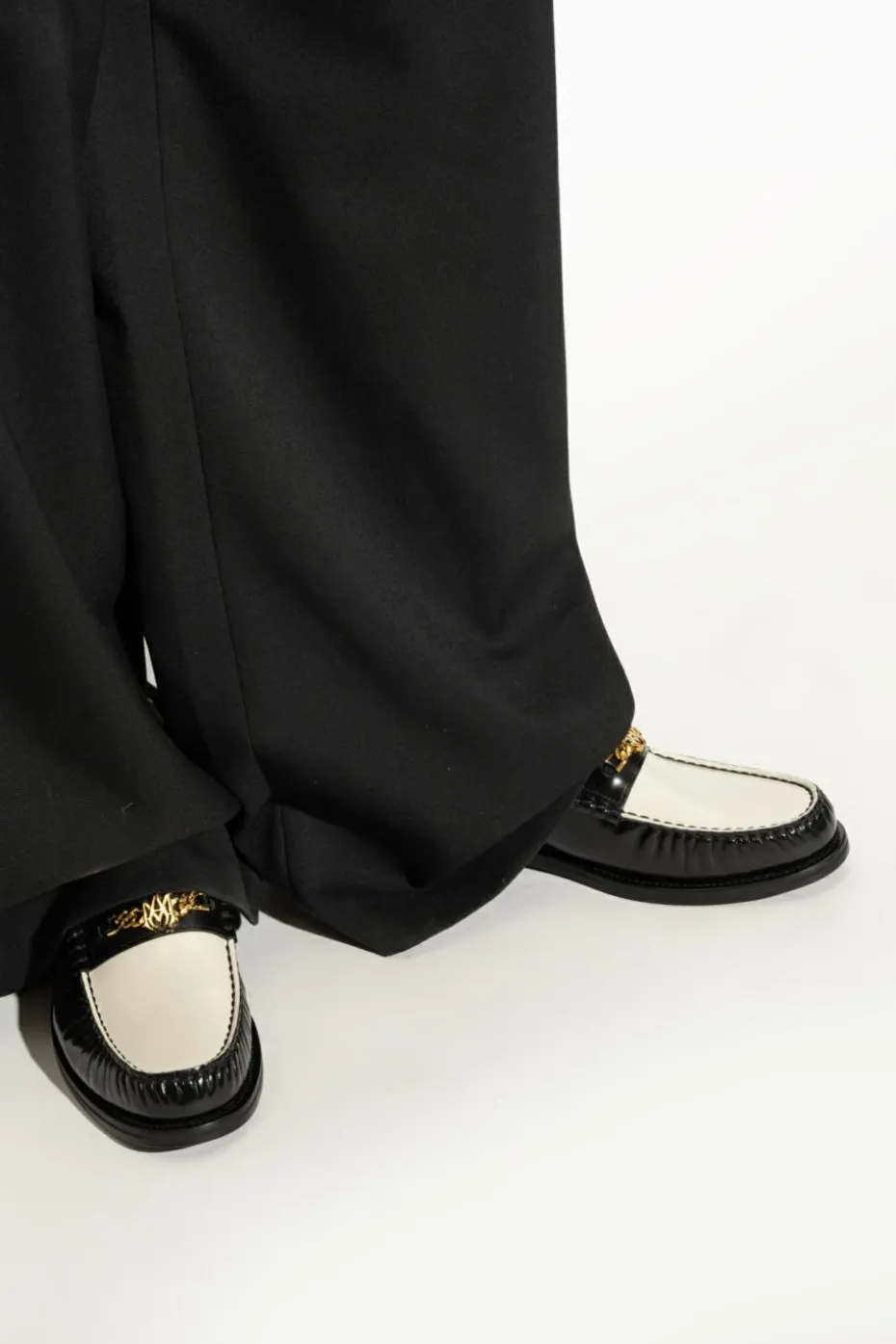 Amiri BLACK Leather boots Two Toone Ma Chain