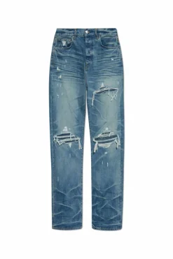 Amiri BLUE Jeans with a `vintage` effect