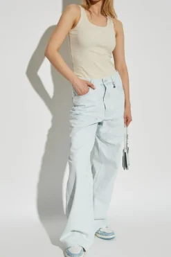 Amiri cream Ribbed top