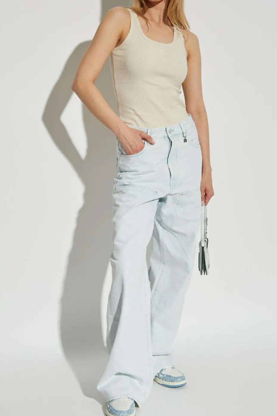 Amiri cream Ribbed top