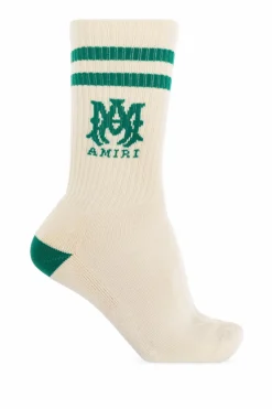 Amiri cream Socks with logo