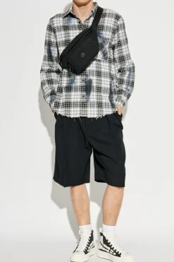Amiri GREY Plaid patterned shirt