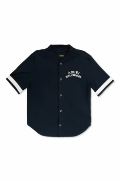 Amiri Kids NAVY BLUE Shirt with snap buttons