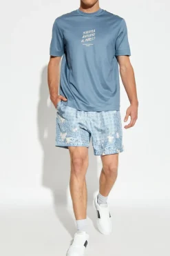 Amiri light blue Silk shorts