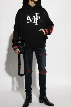 Amiri NAVY BLUE Jeans with vintage effect