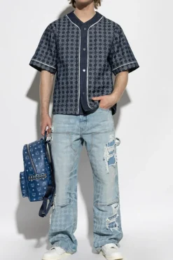Amiri NAVY BLUE Shirt with logo