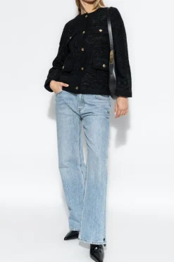 Anine Bing BLACK Jacket with decorative trim